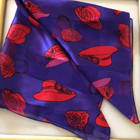 Red Hat Society Purple Scarf Bandana VTG - Picture 2 of 14